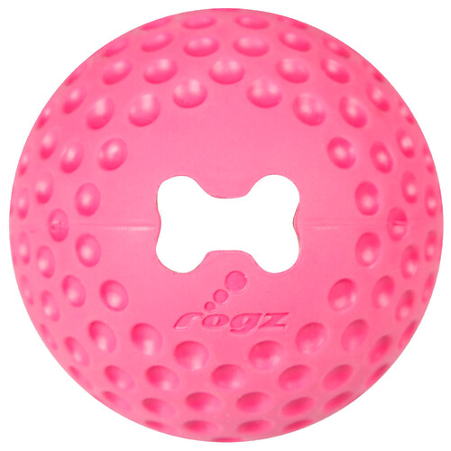 Rogz Gumz Ball Treat Dispensing Interactive Dog Toy Pink Medium