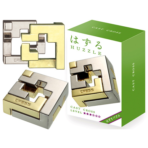 Hanayama Huzzle Level 3 Cast Cross Brain Teaser Puzzle (HAN90166)