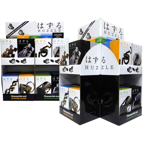 Hanayama Huzzle Cast Brain Teaser Puzzles Counter Display (HANDISPL)