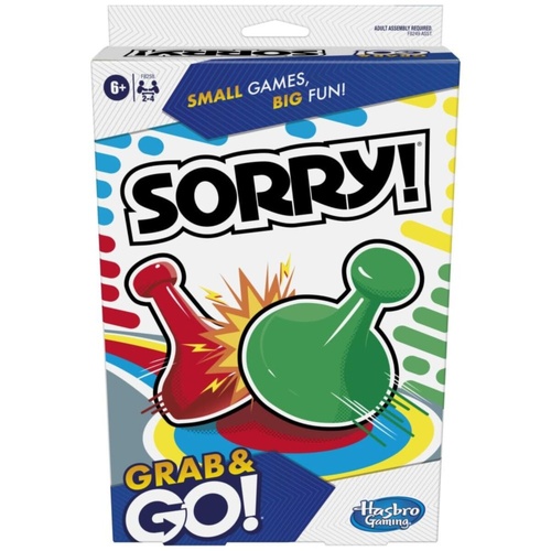 Sorry! Grab & Go Travel Board Game 2-4 Players Ages 6+
