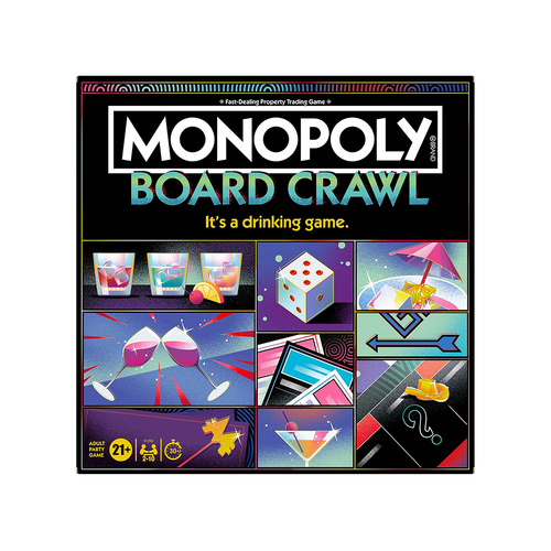 Monopoly Board Crawl Adult Game 2-10 Players Ages 21+ (HASG1298)