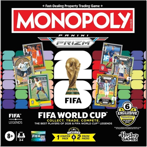 Monopoly Panini Prizm: FIFA World Cup Edition Board Game 2-4 Players Ages 8+
