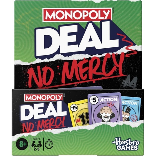 Monopoly Deal No Mercy Fast-Paced Card Game 2-5 Players Ages 8+