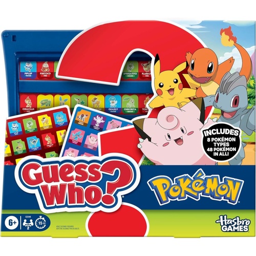 Guess Who? Pokemon Family Guessing Board Game 2-Players Ages 6+