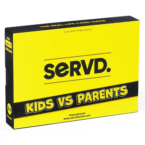 Servd Kids Vs Parents Party Fun Family Card Game for Ages 8-15