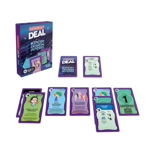 Monopoly Deal K-Pop Demon Hunter Board Game 2-5 Players Ages 8+