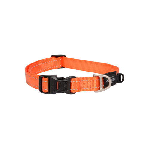 Rogz Classic Lockable Reflective Dog Collar Orange Large