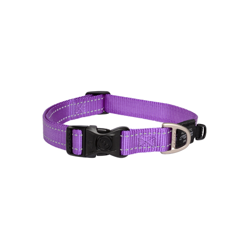 Rogz Classic Lockable Reflective Dog Collar Purple Large