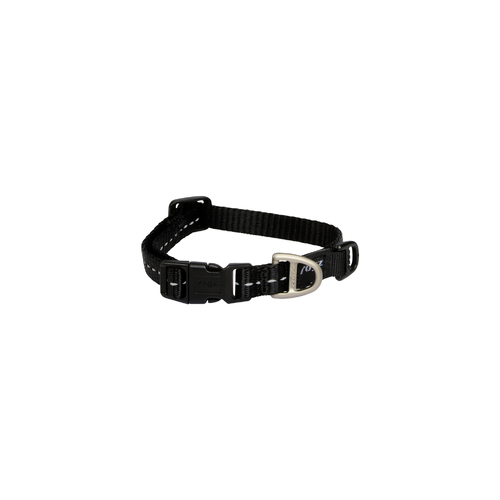 Rogz Classic Lockable Reflective Dog Collar Black Small