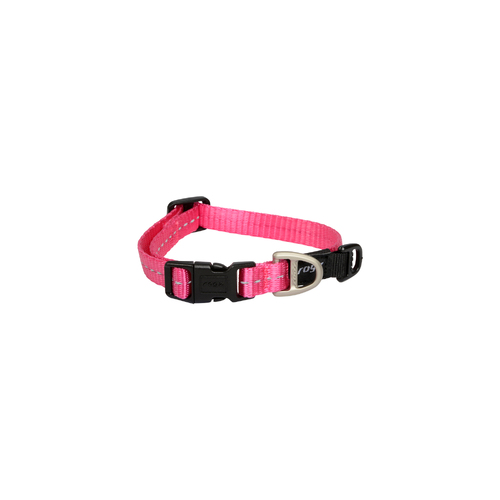 Rogz Classic Lockable Reflective Dog Collar Pink Small