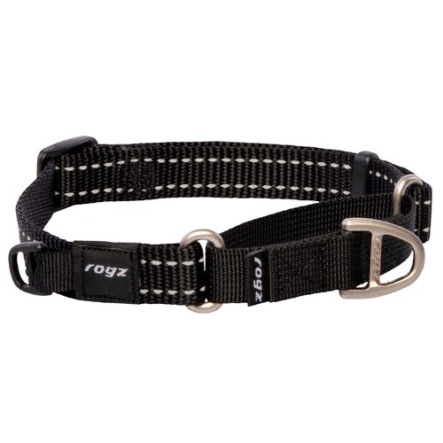 Rogz Control Non-Slip Dog Safety Collar Web Black Medium
