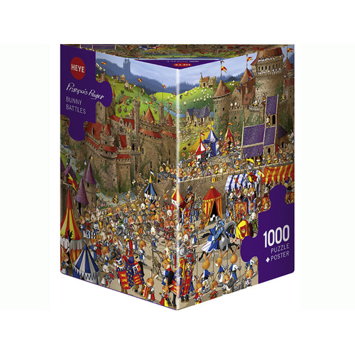 Heye Bunny Battles by Francois Ruyer Jigsaw Puzzle + Poster 1000pcs (HEY29920)