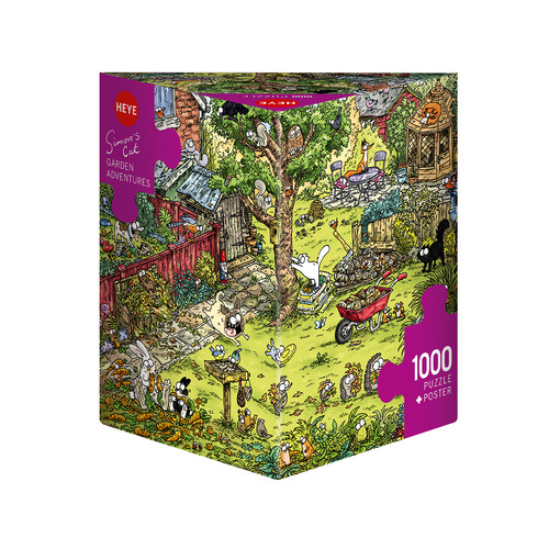 Heye Simons Cat Garden Adventures Jigsaw Puzzle + Poster 1000 Pieces (HEY29933)