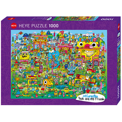 Heye Doodle Village by Jon Burgerman Jigsaw Puzzle 1000 Pieces (HEY29936)