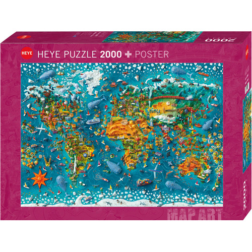 Heye Map Art Miniature World Jigsaw Puzzle + Poster 2000 Pieces (HEY29983)