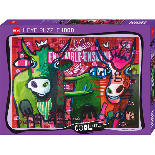Heye Cool Cattle Striped Cows by Fredi Gertsch Jigsaw Puzzle 1000pcs (HEY29984)