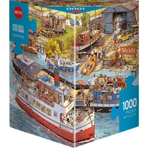 Heye Boatyard Jigsaw Puzzle Triangular Box 1000 Pieces
