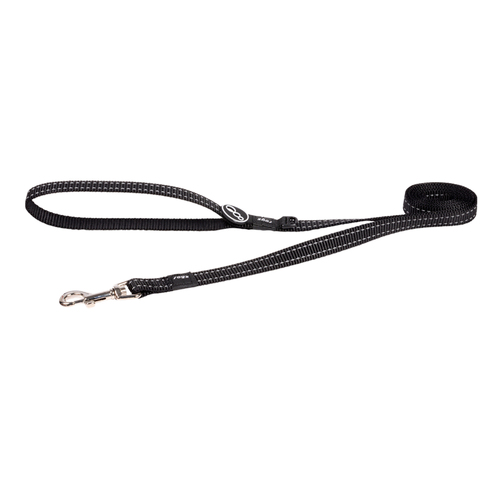 Rogz Classic Reflective Dog Safety Lead Black Medium