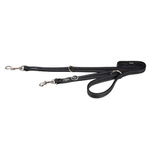 Rogz Multi-Lead Stop-Pull Reflective Dog Lead Black Large