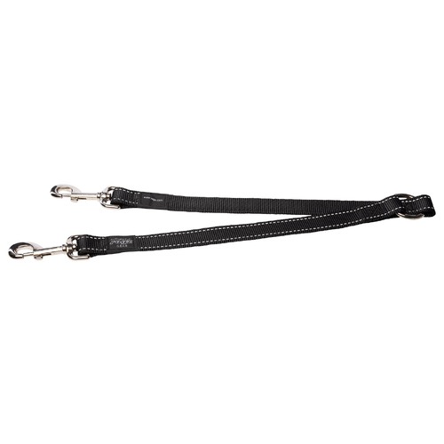 Rogz Double Splitter Reflective Nylon Dog Lead Black XL