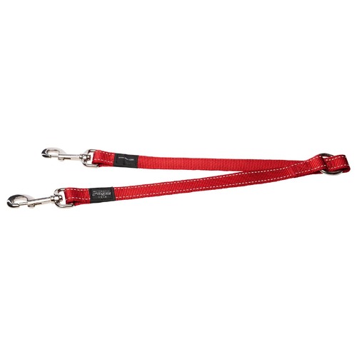 Rogz Double Splitter Reflective Nylon Dog Lead Red XL