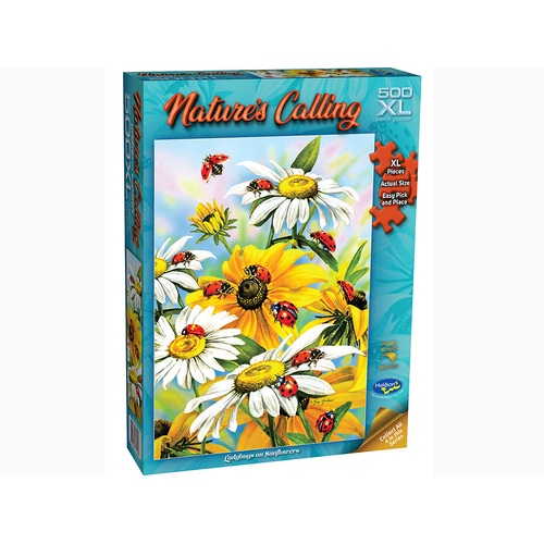 Holdson Natures Calling Ladybugs on Sunflowers Jigsaw Puzzle XL (HOL774487)