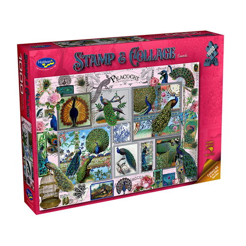 Holdson Stamp & Collage Peacocks Jigsaw Puzzle 1000 Pieces (HOL774616)