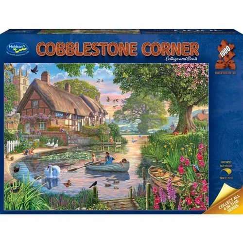 Holdson Cobblestone Corner S2: Cottage and Boats Jigsaw Puzzle 1000 Pieces
