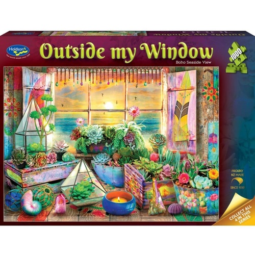 Holdson Outside My Window: Boho Seaside View Jigsaw Puzzle 1000 Pieces