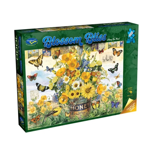 Holdson Blossom Bliss: Honey Bee Floral Jigsaw Puzzle 1000 Pieces