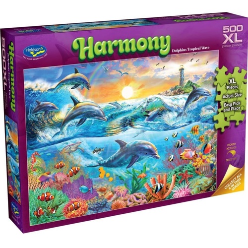 Holdson Harmony: Dolphins Tropical Wave Jigsaw Puzzle XL 500 Pieces
