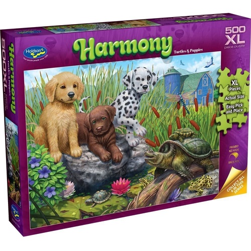 Holdson Harmony: Turtles & Puppies Jigsaw Puzzle XL 500 Pieces