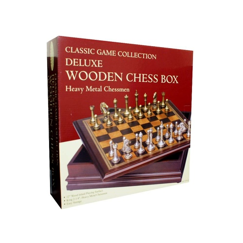 CHESS SET,METAL, 12" INLD.CASE (HSN00985)