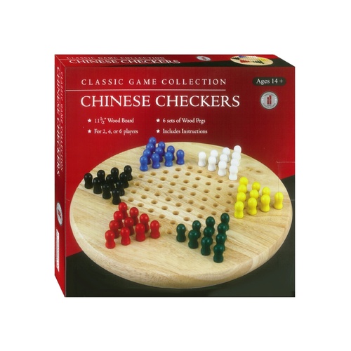 CHINESE CHECKERS,WOOD w/PEGS (HSN07550)