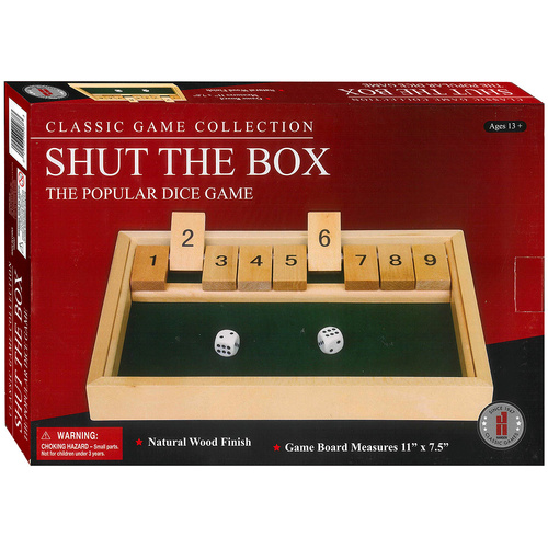 Hansen Classic Game Collection Shut the Box Dice Game Ages 13+ (HSN20267)