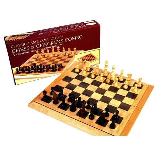 Chess and Checkers Bevel Edge Classic Game 16" (HSN28906)