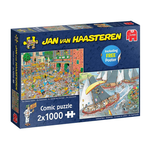 Jumbo Jan Van Haasteren Cheese Market Jigsaw Puzzle 2 x 1000 Pieces (JUM00037)