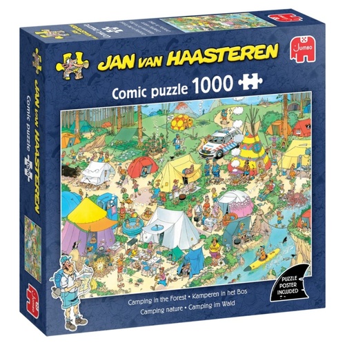 Jumbo Jan van Haasteren: Camping in Forest Jigsaw Puzzle 1000 Pieces