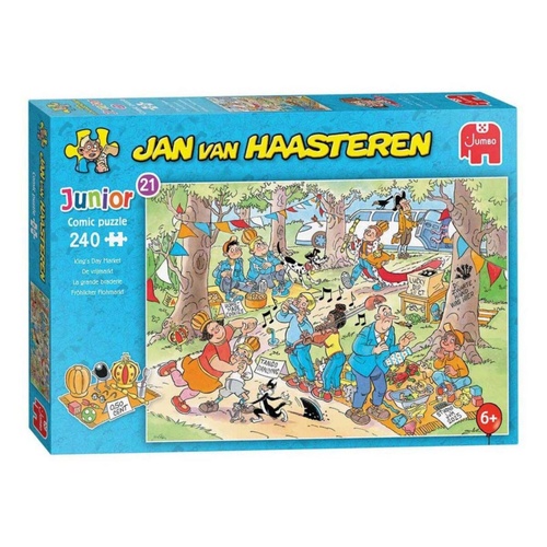 Jumbo Jan van Haasteren Junior 21: King's Day Market Jigsaw Puzzle 240 Pieces