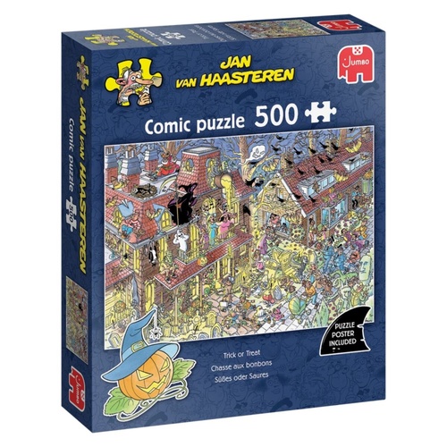 Jumbo Jan van Haasteren: Trick or Treat Jigsaw Puzzle incl Poster 500 Pieces