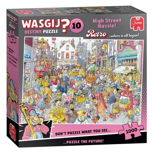 Jumbo Wasgij? Retro Destiny 10: High Street Hassle! Sq Box Jigsaw Puzzle 1000pcs