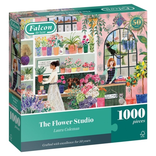 Jumbo Falcon: The Flower Studio Jigsaw Puzzle incl Poster 1000 Pieces