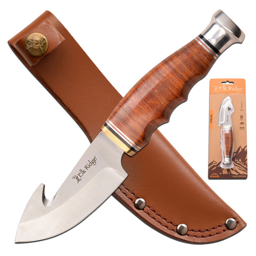 Elk Ridge Outskirt Gut Hook Skinner Knife 184mm (K-ER-200-29LBR)