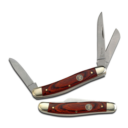 Elk Ridge Pakkawood 3 Blade Pocket Knife 90mm Closed Length (K-ER-323W)