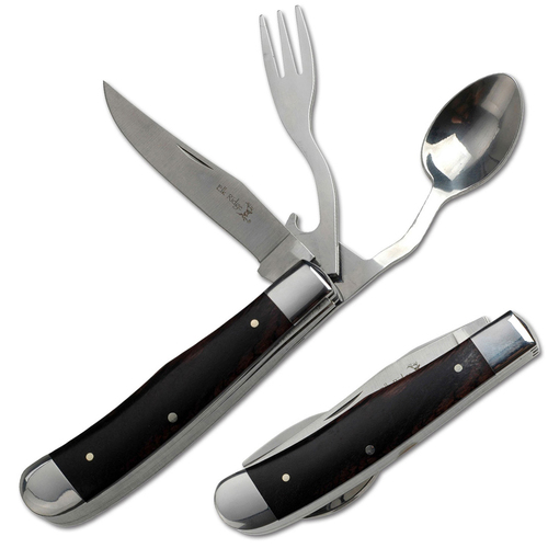 Elk Ridge Camp Stainless Steel Utensil Set 101mm Closed Length (K-ER-439W)