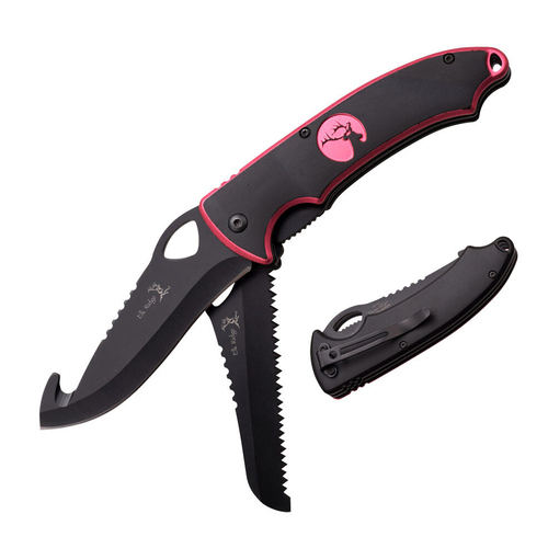 Elk Ridge Pink Hunting Pocket Knife 114mm Closed Length (K-ER-546PK)
