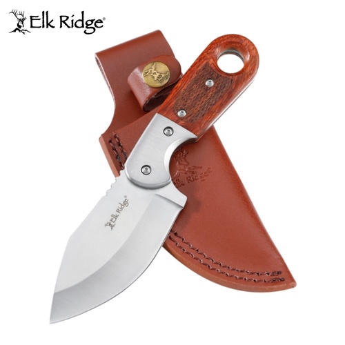Elk Ridge Broad Fixed Blade Knife incl Leather Sheath (K-ER-FIX113SL)