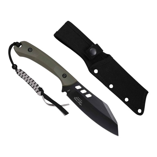 Elk Ridge Fixed Blade Knife Green incl Black Nylon Fiber Sheath