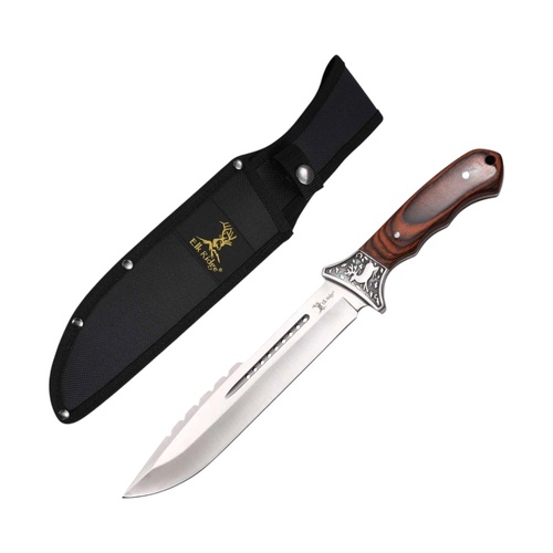 Elk Ridge Wooden Handle Stainless Steel Fixed Blade Knife 348mm