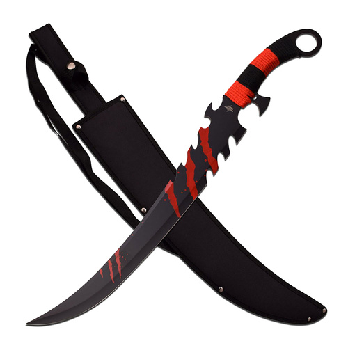 Fantasy Master Red & Black Short Sword Cord Wrapped Handle 635mm (K-FM-675R)